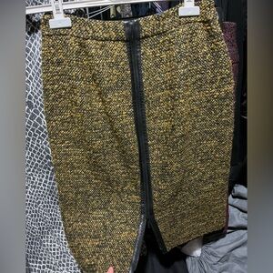 Classiques Entier Elegant black and mustard tweed Pencil Skirt